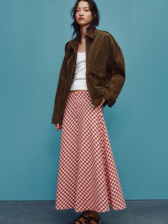 Zara Dresses & Skirts - Zara Red Gingham A-Line Skirt. Size M.